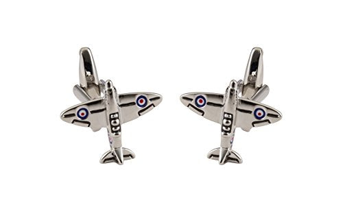 Knighthood Silver Airplane Cufflinks For Men