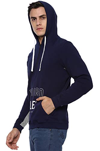 Louis Philippe Men Casual Navy Solid Sweatshirt