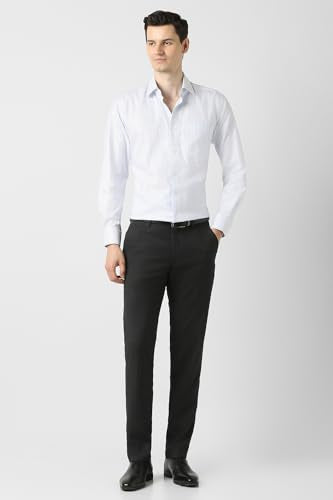Men Black Textured Trousers