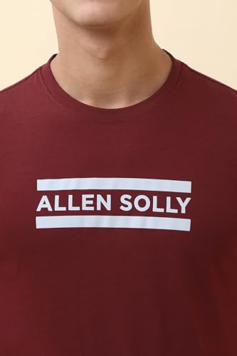 Allen Solly Men Maroon Graphic Print Crew Neck T-Shirt