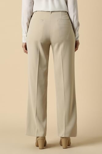 Women Beige Solid Formal Trousers