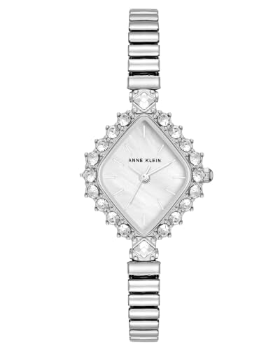 Anne Klein Women's Analog Watch, Silver-Tone Stainless Steel Bracelet | Mother-of-Pearl Dial