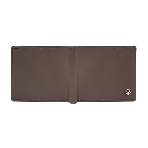 United Colors of Benetton Matera Men's 2-In-1 Leather Gift Set - Brown Non-Reversible Belt & Global Coin Wallet | Formal Essentials | Ideal For Gifting