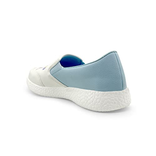 KazarMax Boys & Girls White Blue Unicorn Embroidery Comfortable Sneaker Shoes - 10 Kids UK