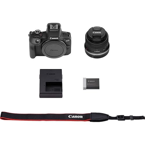 Canon EOS R100 Mirrorless Camera with 18-45mm Lens Bundled with 64GB Memory Card & Camera Bag (3 Items)