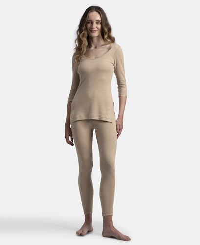 Jockey 2544 Women's Super Combed Cotton Rich Brushed Fabric Thermal Leggings with StayWarm Technology_Skin_M
