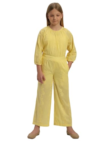 VERO MODA Girl Mid Rise Straight Fit Yellow Pants