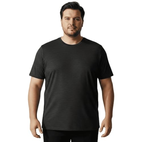 Khakey Men's Round Neck Half Sleeve Pure Cotton Dark Melange Plus Size T-Shirt | Tshirt for Men 3XL