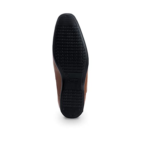 Khadim's Synthetic Leather PVC Sole Embossing Tan Office Wear Formal Shoe for Men Size 6