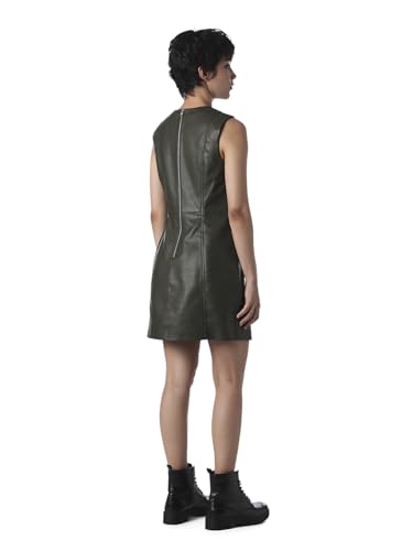 ONLY Women's Solid Fit and Flare Olive Dress