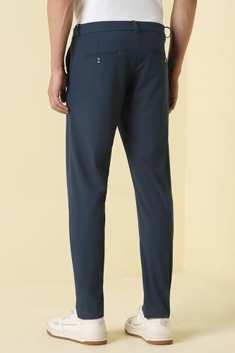 Men Blue Solid Casual Trousers