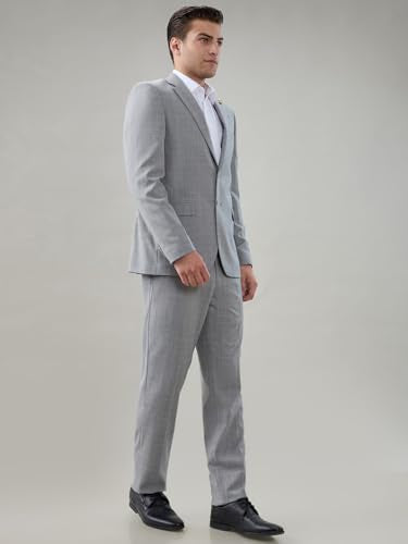 Raymond Grey Checks Pattern Men Suit