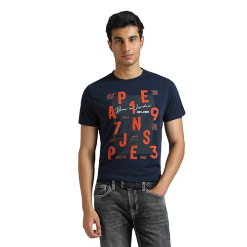 Pepe Jeans Men's Slim Fit T-Shirt (PM509828_Navy