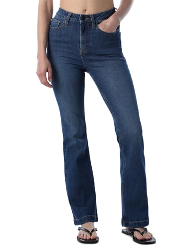 ONLY Women Solid Flared Fit High-Rise Blue Jeans