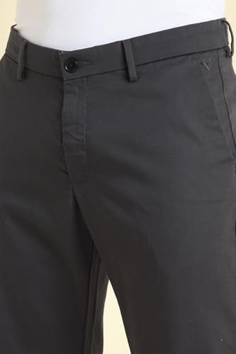 Men Grey Solid Casual Trousers
