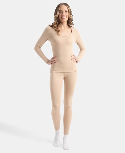 Jockey 2541 Women's Soft Touch Microfiber Elastane Stretch Fleece Fabric Thermal Leggings with StayWarm Technology_Skin_S
