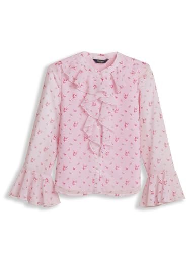 Girls Pink Print Casual Top