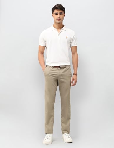 U.S.Polo Association Men's Denver Slim Fit Satin Trousers (USTRO160D_Brown_36)