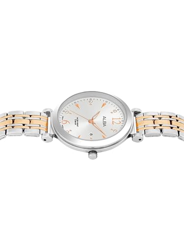 ALBA Stainless Steel Women Analog Wristwatch Ah7Bv9X1, White Dial, Silver Band