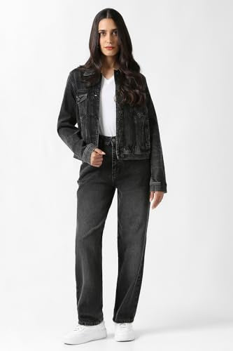 Women Black Dark Wash Jeans