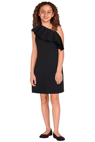 Allen Solly Girl's Cotton Modern Knee-Length Dress (AGDRORGFS78087_Black