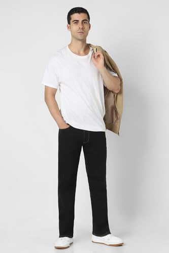 Van Heusen Men's Regular Jeans (VXDNCRTFO99192_Black