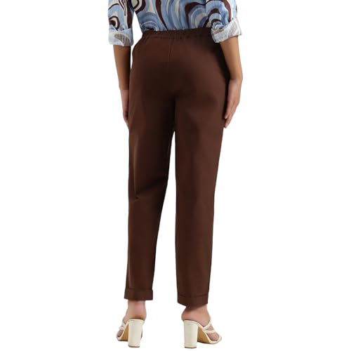 United Colors of Benetton Solid Regular Fit Trousers (Size : XL) - 26P4WVNBT358I902 Brown