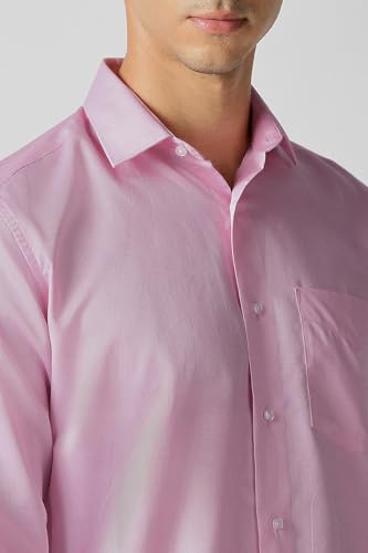 Men Pink Solid Full Sleeves Formal Shirt