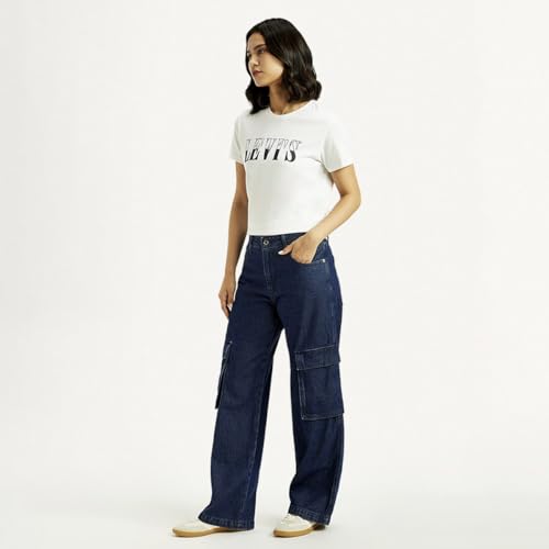 Levi’s Women's Dark Indigo Loose Fit Mid Rise Jeans, 2151, 2XL