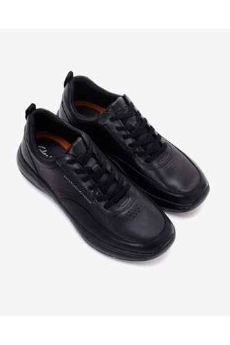Clarks Mens Clarkspro Lace, Black Leather, 10.5
