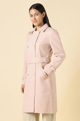 Women Pink Solid Casual Jacket