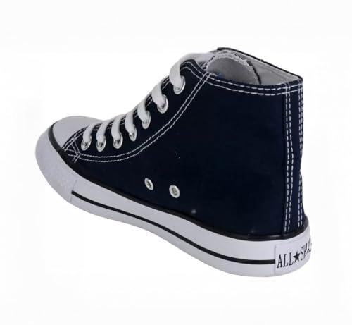 TrenDuty Long High Top Canvas Men Sneakers (Blue, Numeric_8)