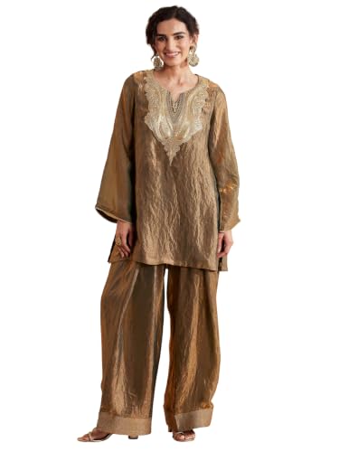 BIBA Polyester Solid Straight Semi-Formal Kurta With Salwar