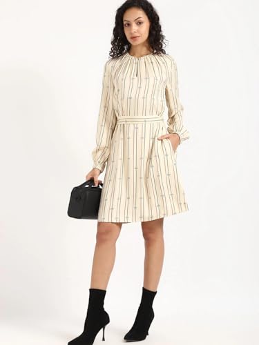 Viscose Round Neck A-Line Dress