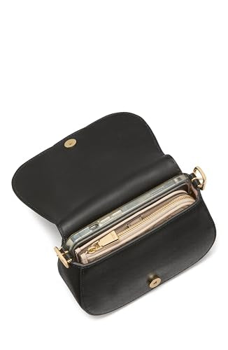 kate spade new york Nouveau Textured Leather mini Saddle, Black