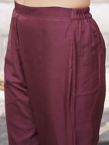 Womanista Women's Organza Kurta with Trouser & Dupatta (Kurtaset_1437_Rose_2XL)