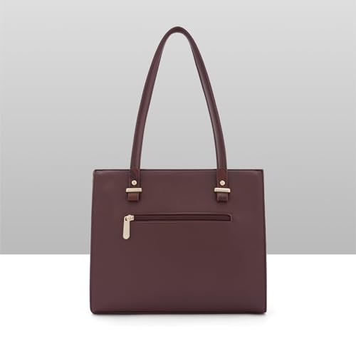 Caprese Bambi Medium Snake Textured Satchel Bag for Women | Elegant Multi-Compartment Shoulder Handbag with Adjustable & Detachable Strap | Zipper Closure | Perfect for Worl & Travel (Brown)