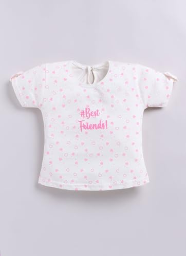 Zeal Garments Baby Girl Cotton Co-ord Set | Printed T-Shirt & Shorts | Summer Outfit for Girls | Casual Wear for Toddlers & Kids (Pink, 12-18 Months, 1260 02 20 1218)