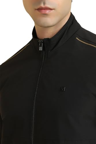 Allen Solly Men's A-Line Coat (ASJKLJBOFX29467_Black