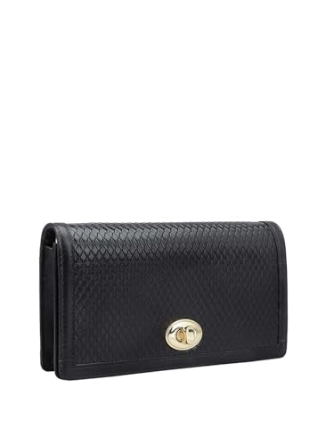 Da Milano Genuine Leather Black Womens Sling Wallet (10178A)