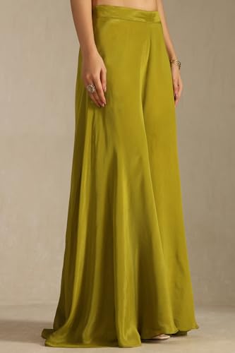 Soch Womens Green Tissue Zari Woven Suit Set With Mirror Work