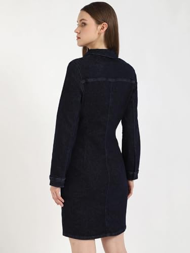 Cotton Spread Collar Denim Dress