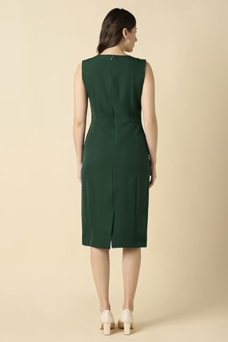 Women Green Solid Formal Dress