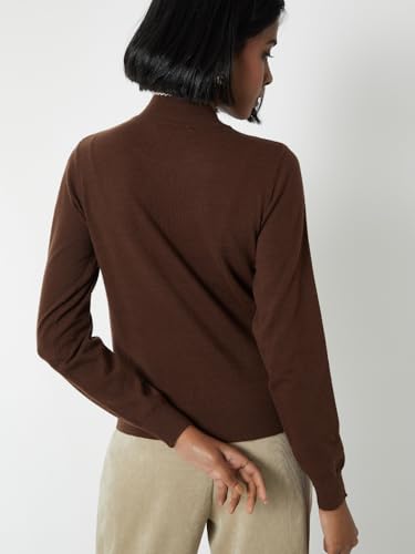 Max Women Solid Top with Tie Up Detail (Brown_XXL)