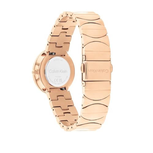 Calvin Klein Ck Enchant Qtz Basic Slim Carnation Gold Round Dial Women's Watch|Ionic Plated Rose Gold Steel Material|Rose Gold Color Band - 25700001