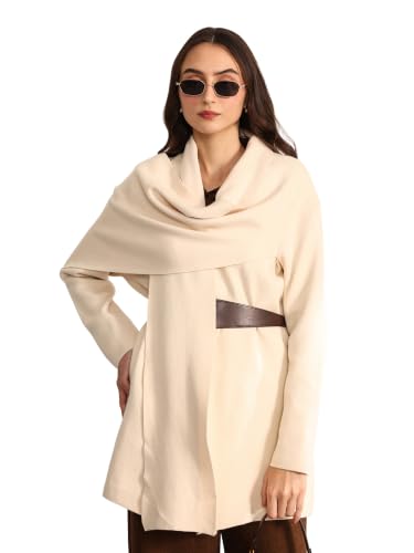 Kazo Women's Scarja Jacket With Belt (Beige M)