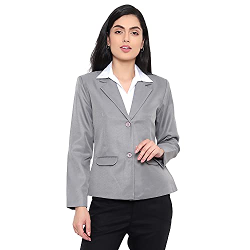 Blue Ronin Stylish Regular Fit Stylish Formal Blazer for Women's Grey_S