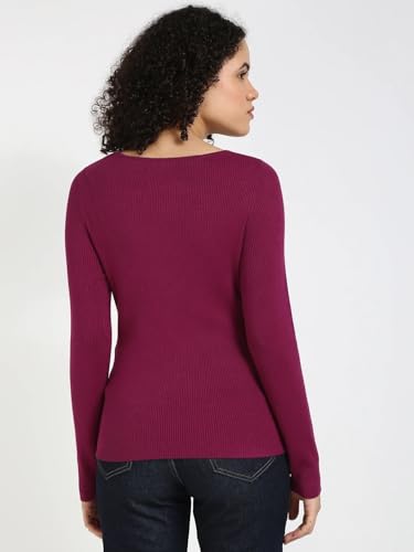 Slim Fit Rayon Keyhole Neck Top