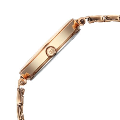Titan Workwear Quartz Analog Brown Dial Rose Gold Colour Stainless Steel Strap Watch for Women