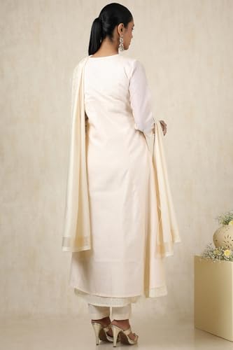 Soch Women's Chanderi Salwar Suit Set (EWS5CD21503_Beige
